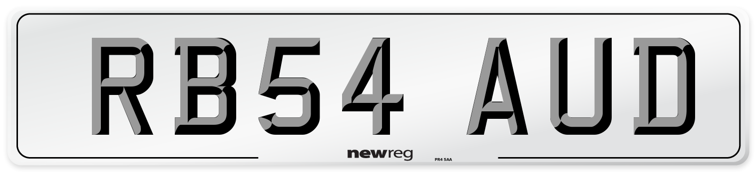 RB54 AUD Number Plate from New Reg